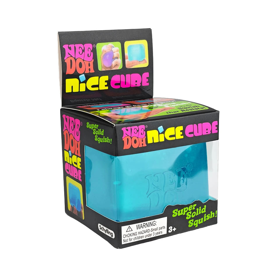 Needoh Nice Cube Sensory Stress Reliever Fidget Tool, Slow Rising Desk Sensory Cube for Anxiety & Focus, for Adults & Kids