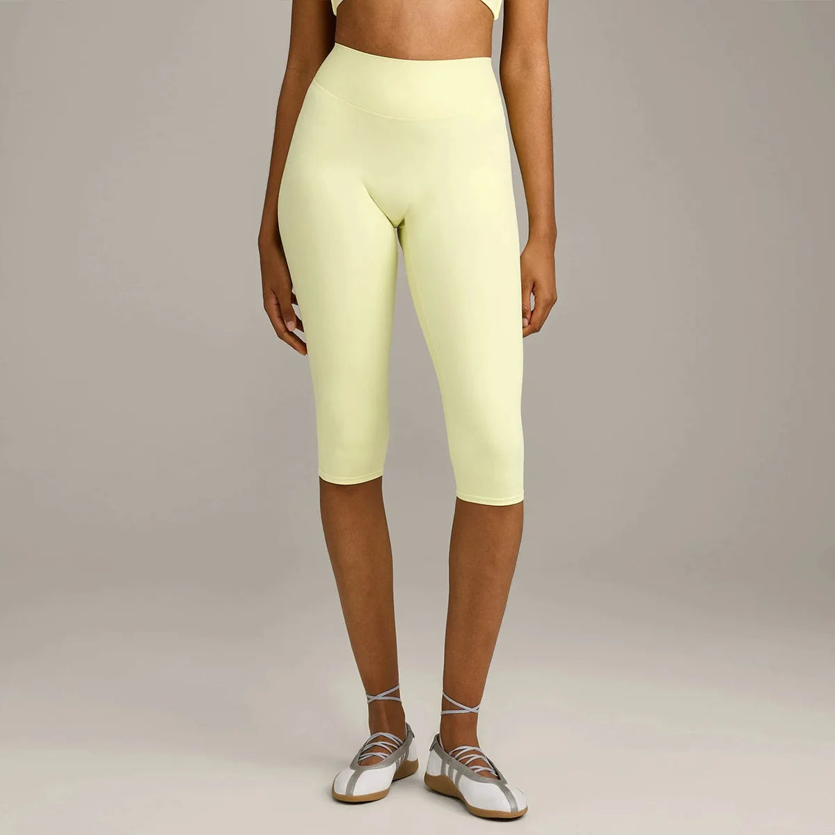 Women 7/8 Yoga Capris Double-sided Brushed 4-Way Stretch High Waist Skin-friendly Tight Workout Fitness Leggings