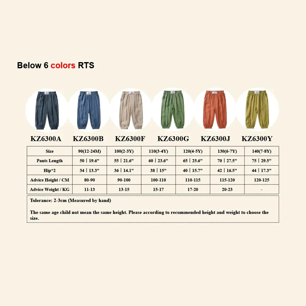 Summer Mosquito Resistant Pants Kids Bamboo Fiber Clothes Toddler Casual Loose Trousers Outer Wear Boys Girls Versatile Bloomers