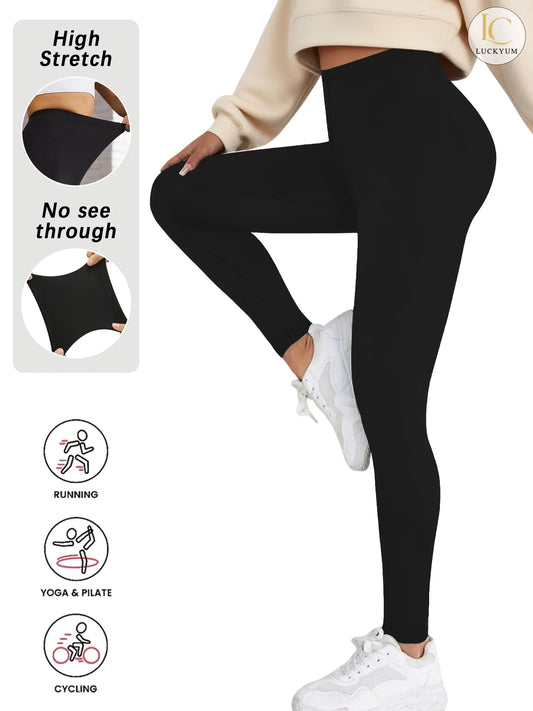Plus Size Women's Leggings with Super Soft Fabric - High Elasticity for Yoga Running Workout and Casual Everyday Wear