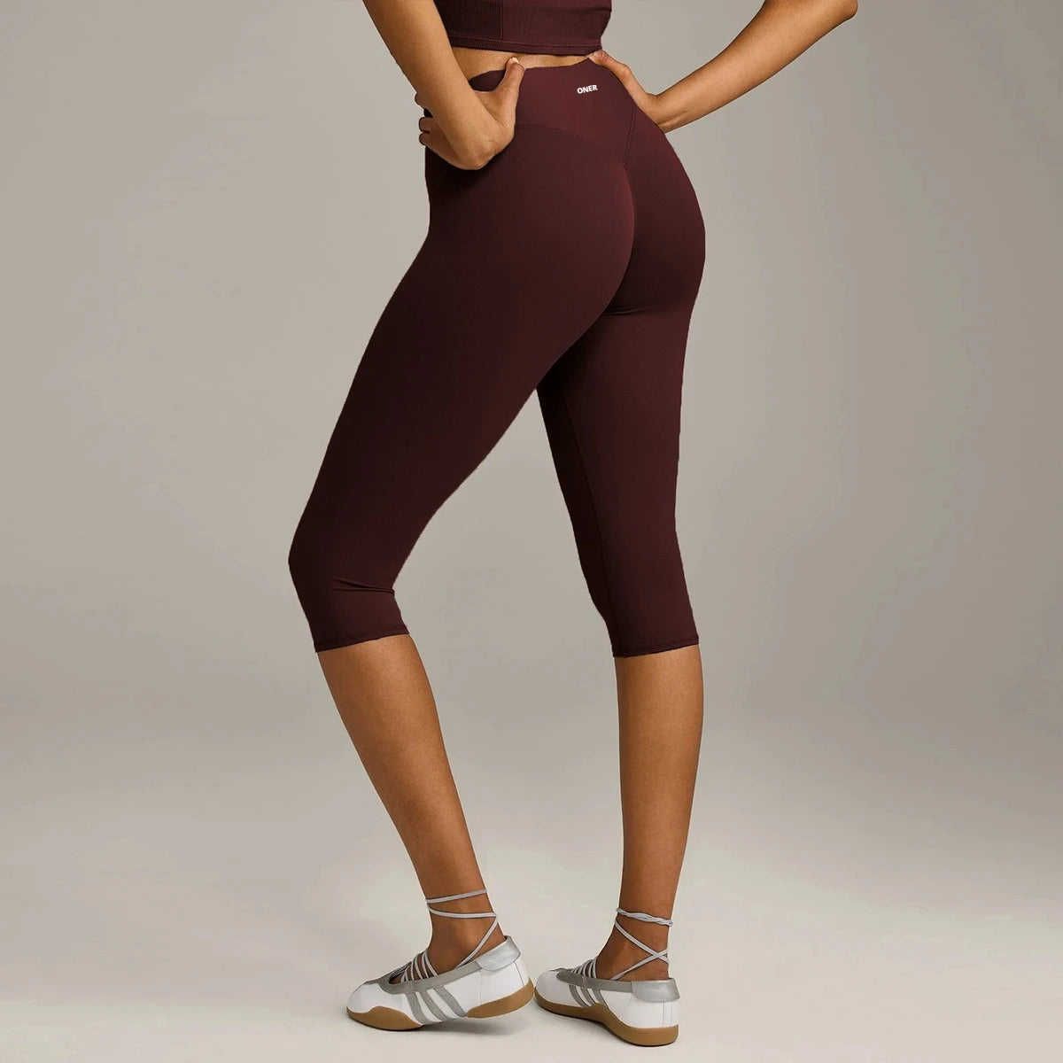 Women 7/8 Yoga Capris Double-sided Brushed 4-Way Stretch High Waist Skin-friendly Tight Workout Fitness Leggings