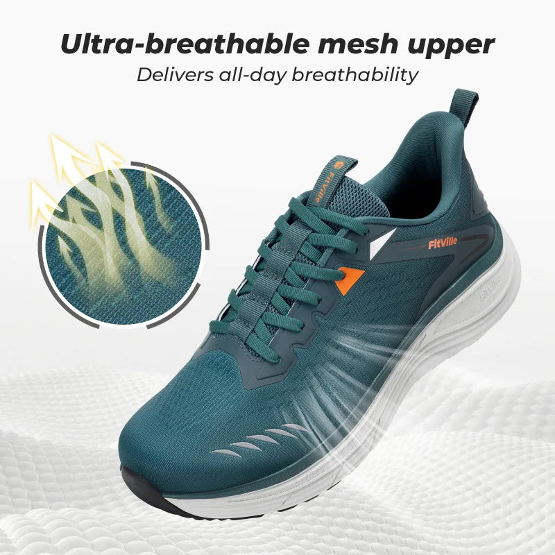FitVille Extra Wide Mens Sport Shoes Breathable Gym Athletic Workout Cross Training Running Max Cushion Sneakers For Men