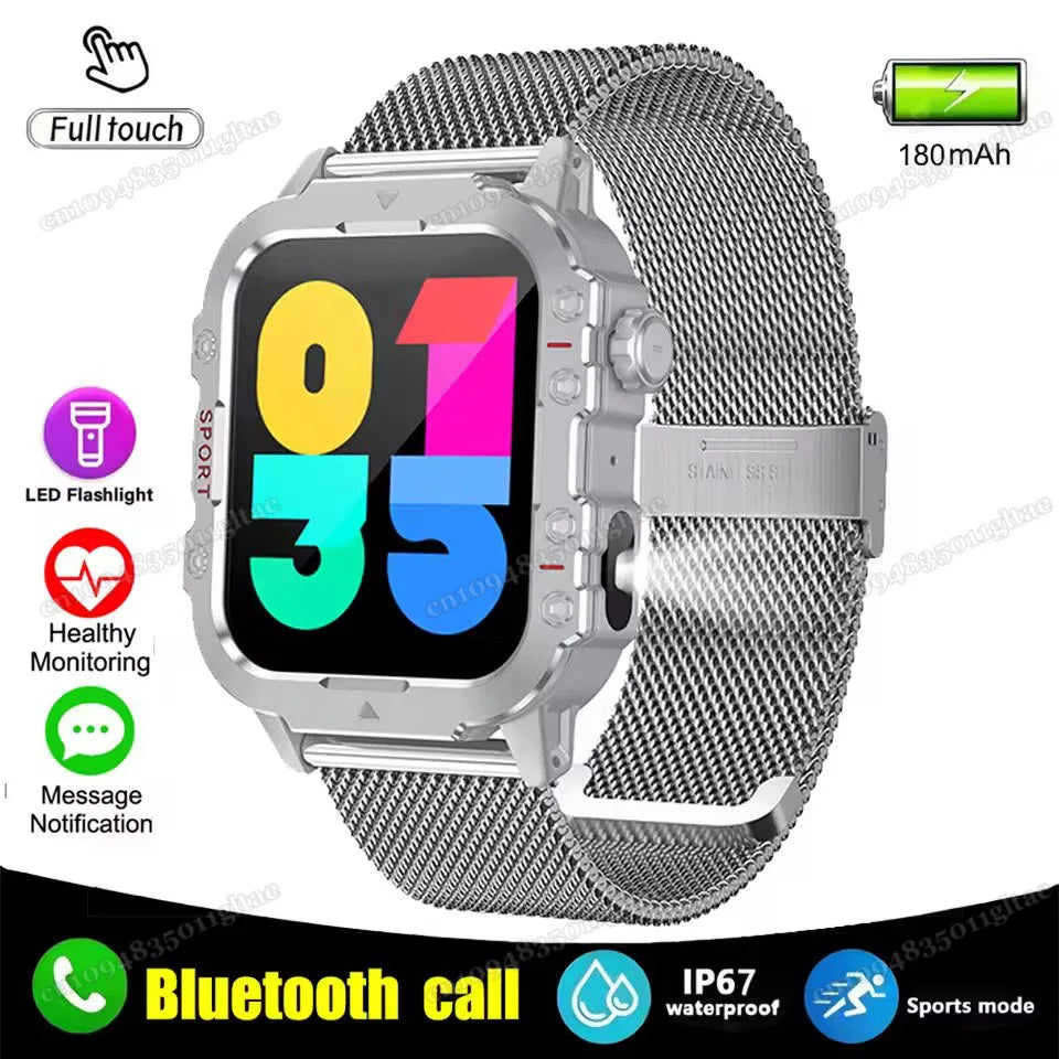 2026 New Military-grade Smart Watch Men GPS Flashlight 3ATM Waterproof Watch Bluetooth Call 100+Sport Outdoor Smartwatch Pk MA27