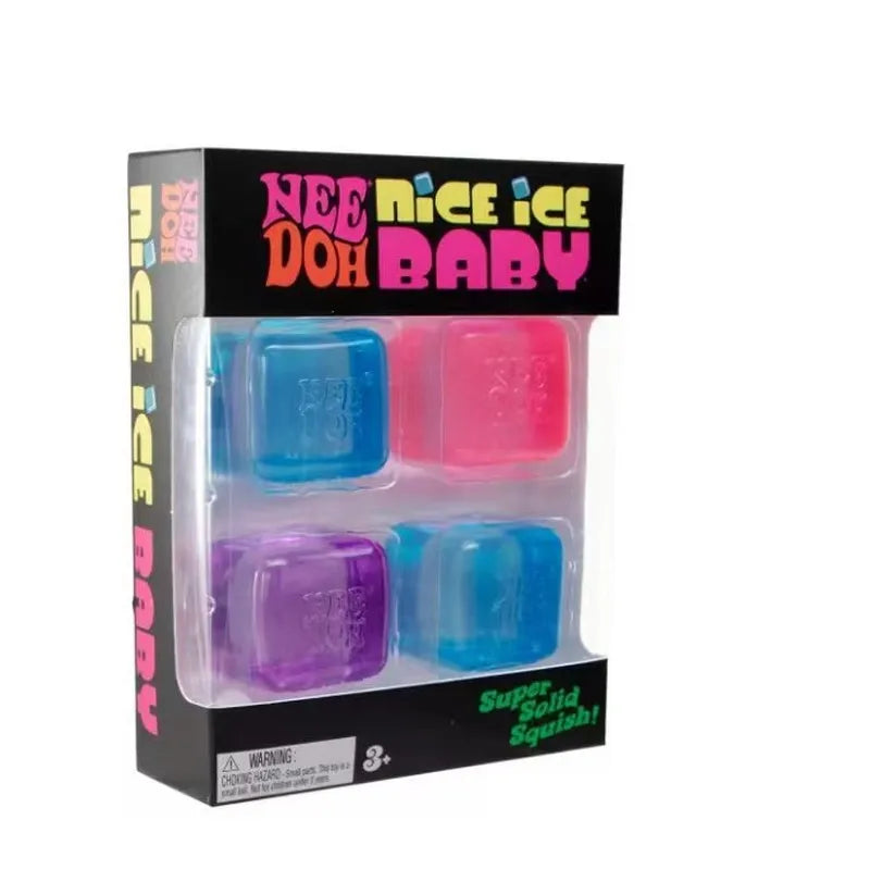 Needoh4 color ice cube shaped sensory toy, super solid, adult anxiety relief, relaxation, decompression, birthday gift
