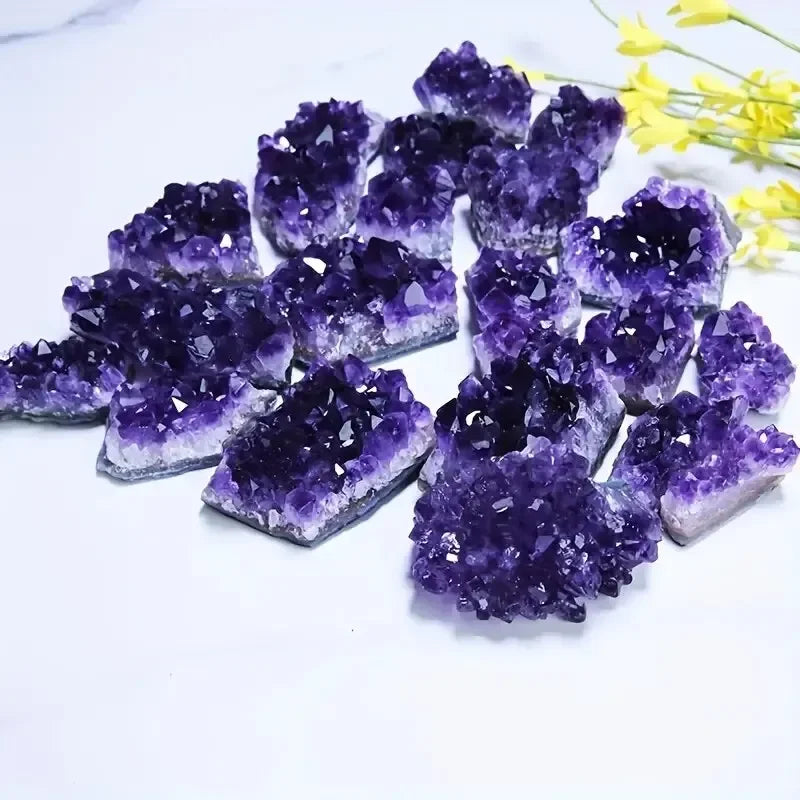 2/5/10PCs Purple Natural Amethyst Treatment Stone Energy Stone Healing Crystal Mysterious Energy Decoration