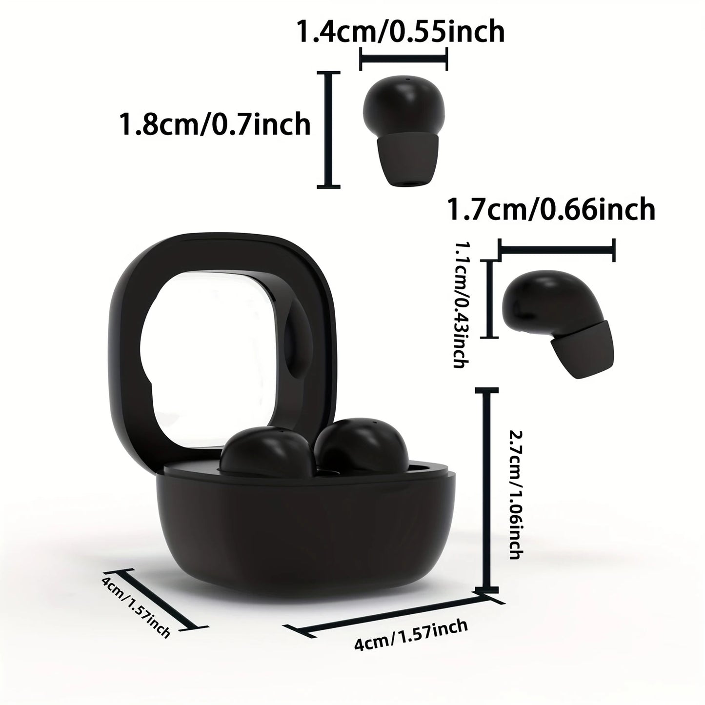 SK Small Headphones Wireless Bluetooth Headset Sport Sleeping Invisible Comfortable To Wear Bass Earbuds Earphone For All Phones