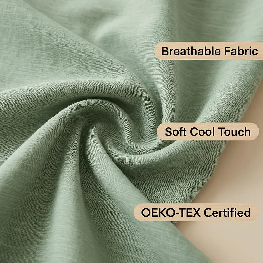 Cooling Bamboo Fiber Mattress Cover Breathable Fitted sheet for Hot Summer, Suitable for Bedroom, Guest Room, Dorm, Hotel