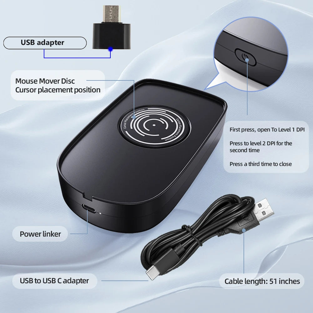 e Jiggler 5V 1A SimulateUndetectable Mous Mouse Mover Wired Wireless Mouse Compatible for Computer Awakening for Keeps PC Active