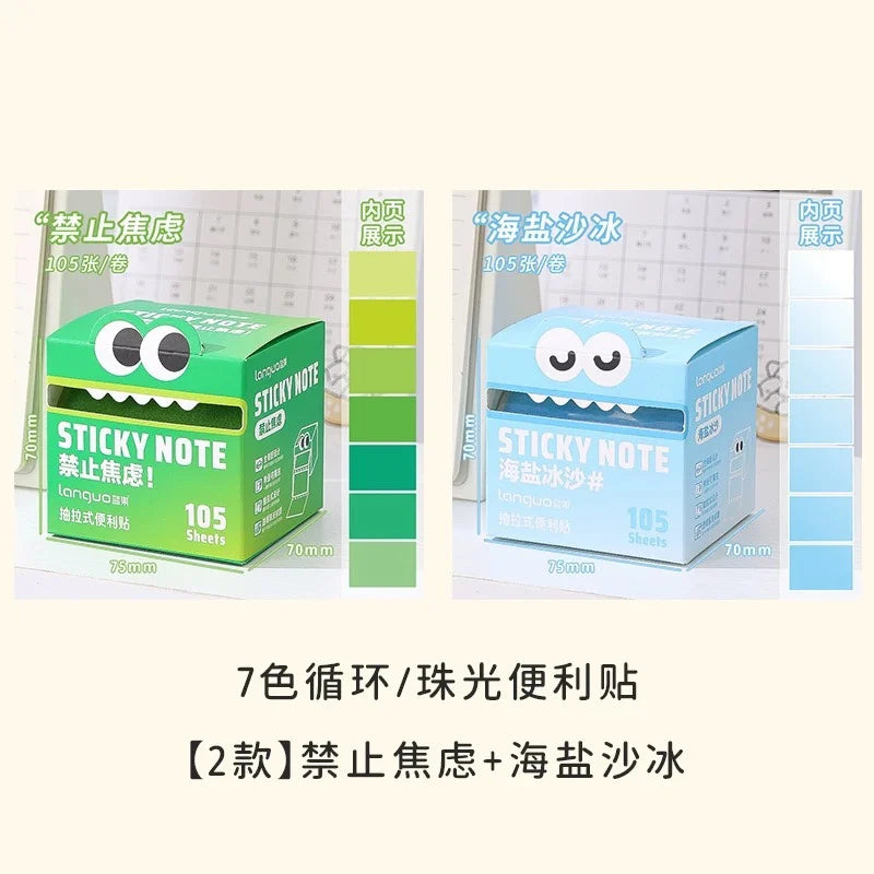 630/105 Sheets Pullable Pearl Posted It Transparent Sticky Note Pads Memo Pad Stationery Office School Supplies Back To School