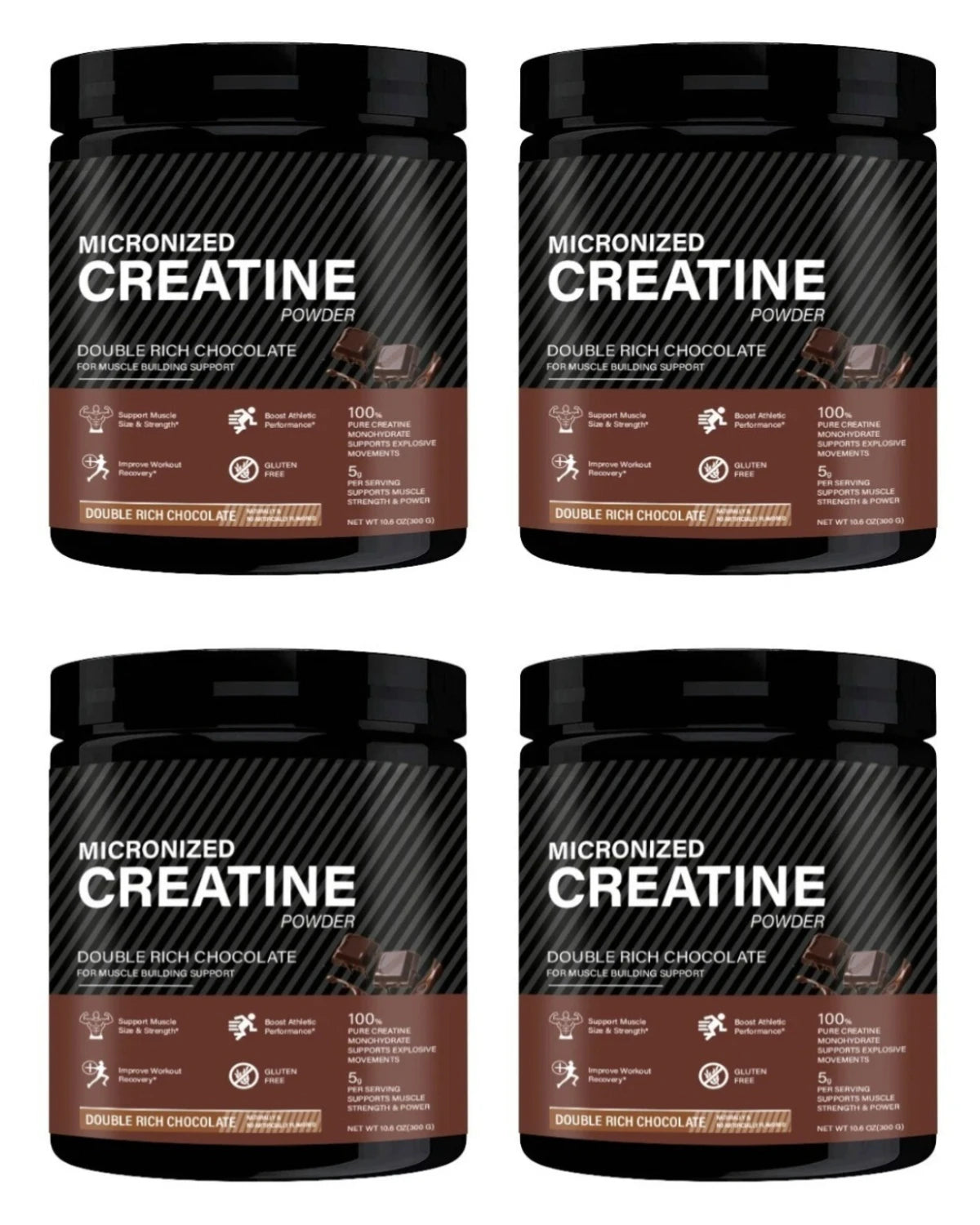 Creatine Monohydrate Powder Chocolate Flavor 10.6 OZ Improve Athletic Performance and Promote Muscle Recovery After Exercise