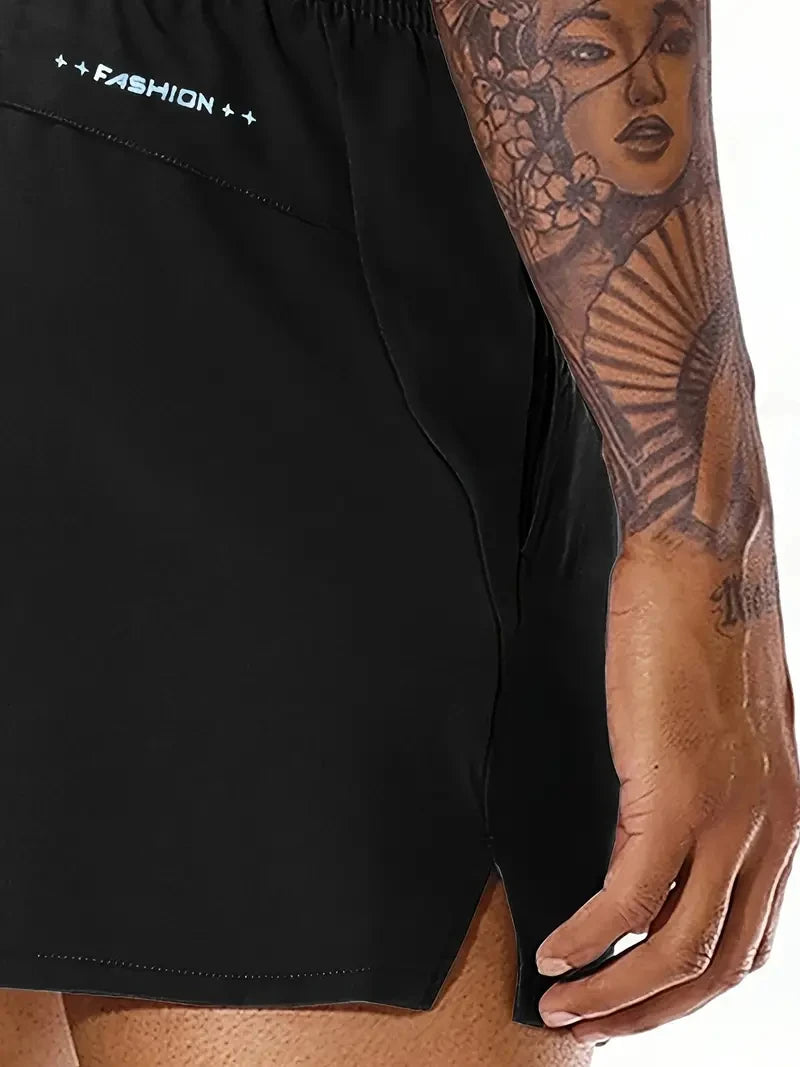 Men 2025 New  Summer Beach New Models Solid Color Fashion Leisure Comfortable Elastic Waist Double Pockets Cool Sports Shorts