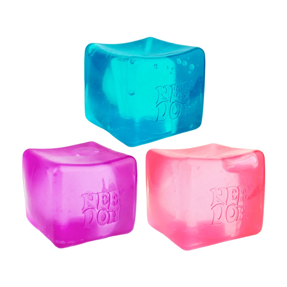 Needoh Nice Cube Sensory Stress Reliever Fidget Tool, Slow Rising Desk Sensory Cube for Anxiety & Focus, for Adults & Kids