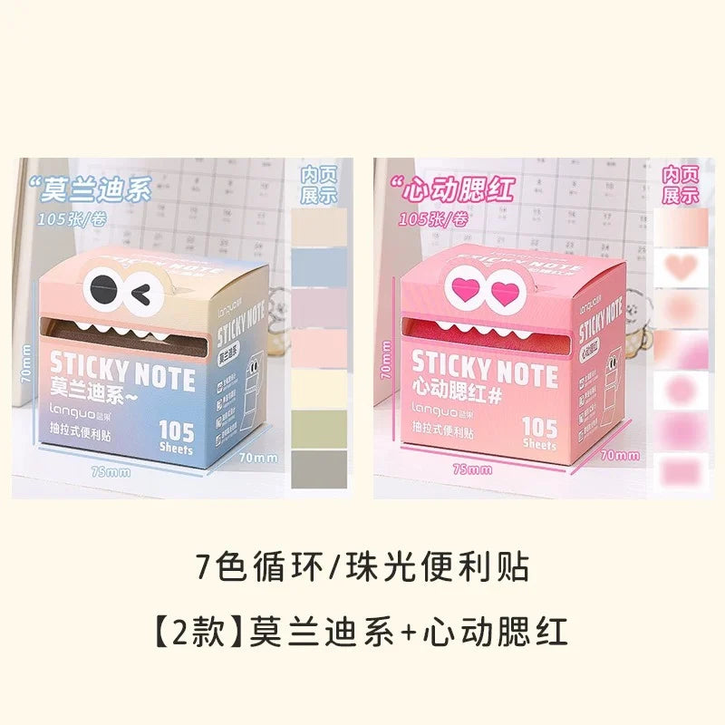 630/105 Sheets Pullable Pearl Posted It Transparent Sticky Note Pads Memo Pad Stationery Office School Supplies Back To School