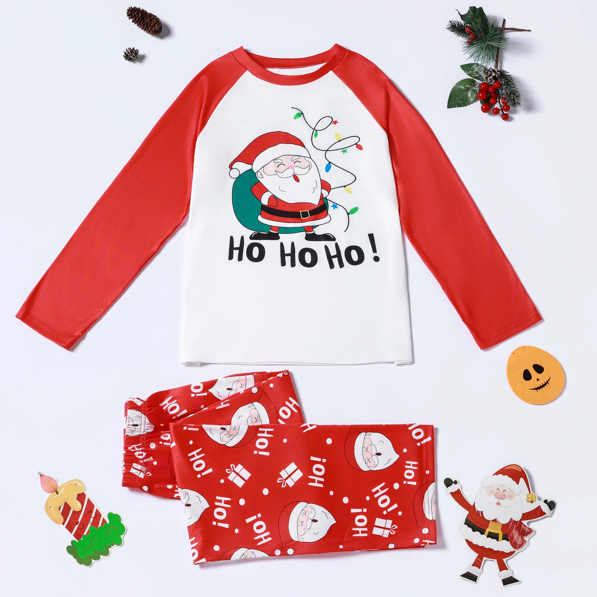 Christmas Family Look Pajamas Set Santa Print Mother Father Kids Matching Outfits Cute Loose 2 Pcs Suit Sleepwear Xmas Wear 4XL