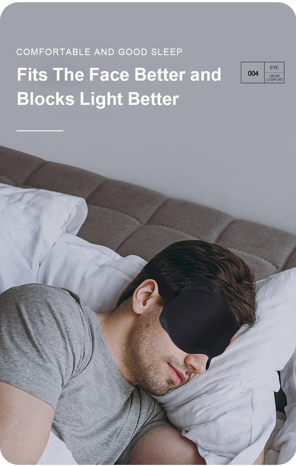 3D Soft Padded Sleeping Mask, Block Out Light Eye Shade for Deep Sleep, Comfort Blindfold Relaxation Aid Eyepatch