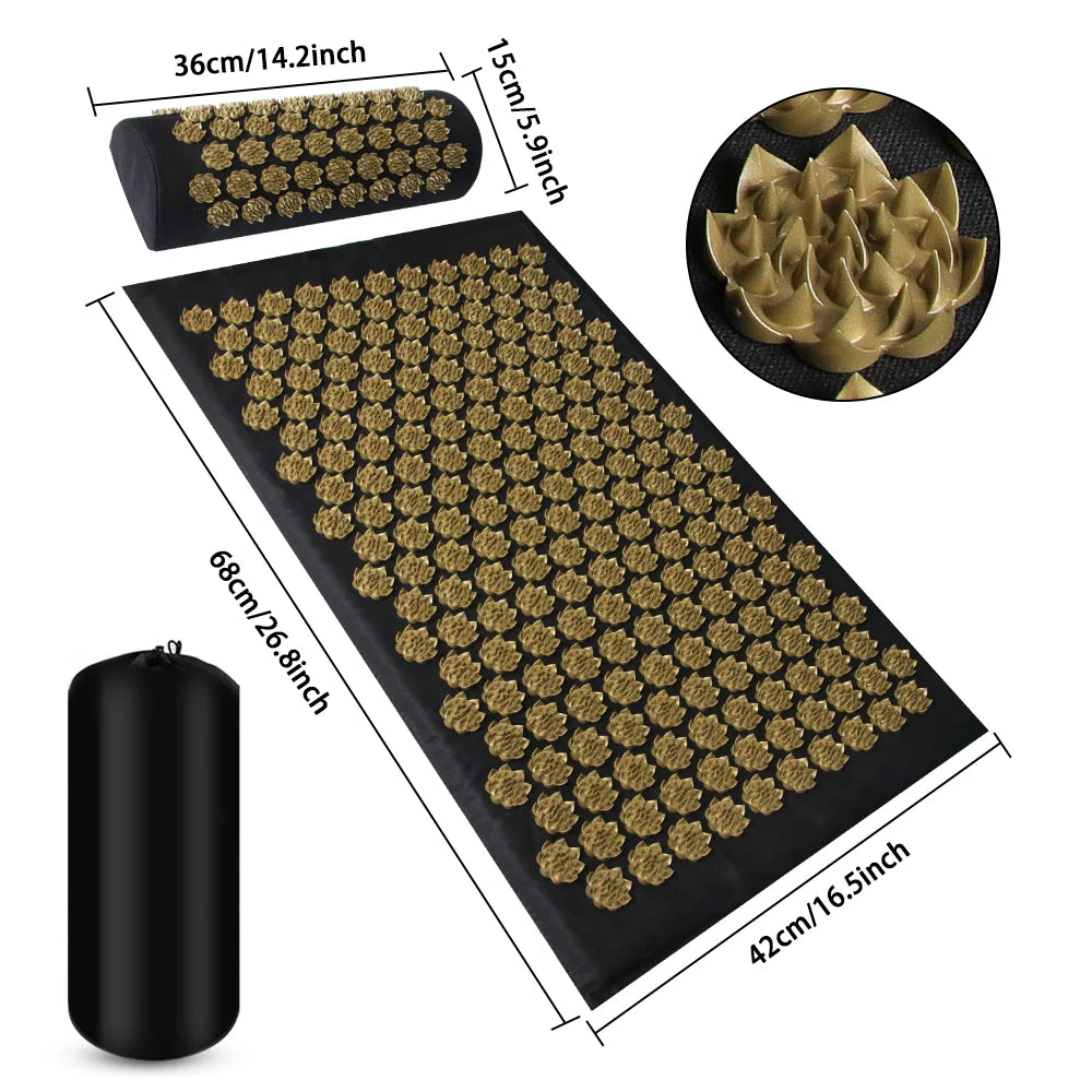 Acupressure Yoga Mat Kuznetsov's Applicator Cushion Sensi Massage Body Needles With Spikes Pillow Foot Massager Fitness Pilates