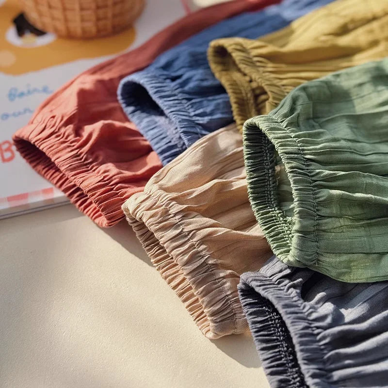 Summer Mosquito Resistant Pants Kids Bamboo Fiber Clothes Toddler Casual Loose Trousers Outer Wear Boys Girls Versatile Bloomers