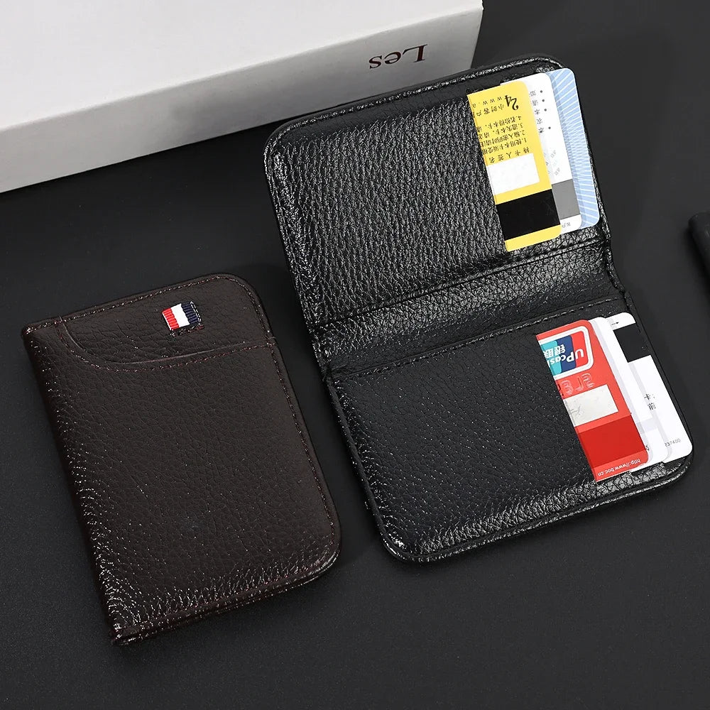 Slim Portable Credit Card Holder PU Leather Mini Wallet Super Thin Men's Short Purse Small Money Pocket Wallet
