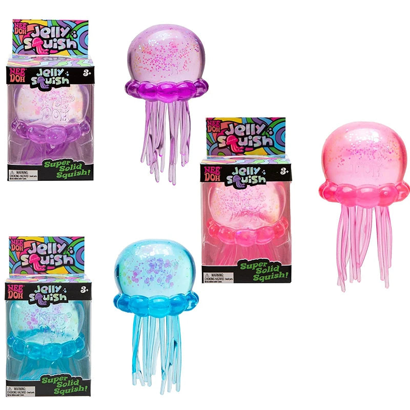 Needoh Jellyfish Squishy Lovely Shape Squeeze Sensory Toy Stress Relief Anti Anxiety Focus Calming Toy for ADHD and Autism