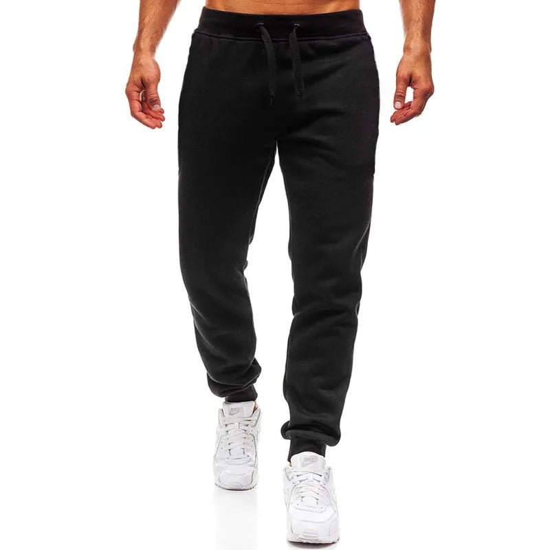 Men's Athletic Training Joggers Casual Loose Fit Sweatpants Spring Fall Fleece Lined Pants Elastic Waist Drawstring Trousers