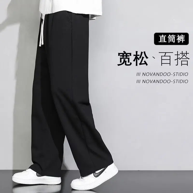 American Trendy Hip Hop Sausage Dog Embroidery Casual Pants Women Loose Slimming Versatile Street Drape Wide Leg Pants Sweatp...