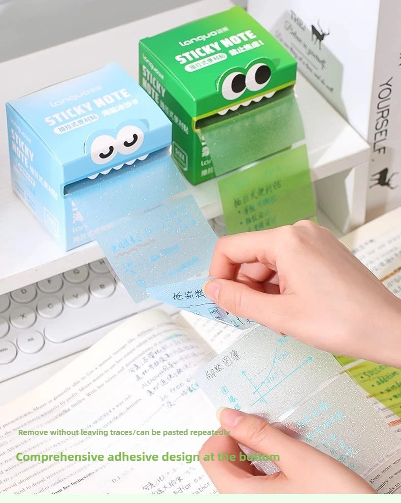 630/105 Sheets Pullable Pearl Posted It Transparent Sticky Note Pads Memo Pad Stationery Office School Supplies Back To School