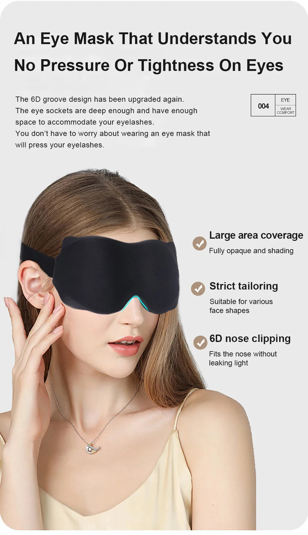 3D Soft Padded Sleeping Mask, Block Out Light Eye Shade for Deep Sleep, Comfort Blindfold Relaxation Aid Eyepatch