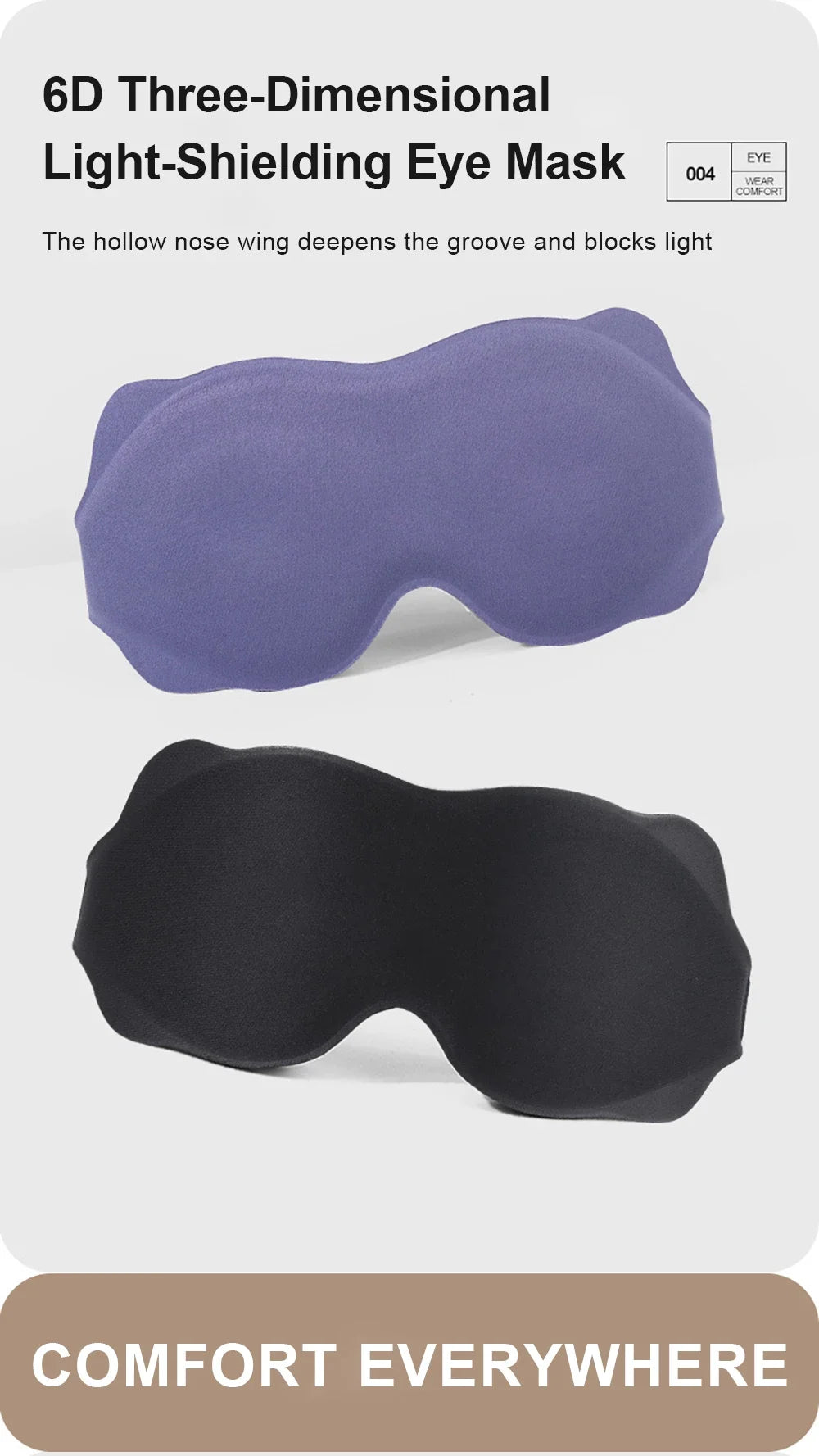 3D Soft Padded Sleeping Mask, Block Out Light Eye Shade for Deep Sleep, Comfort Blindfold Relaxation Aid Eyepatch