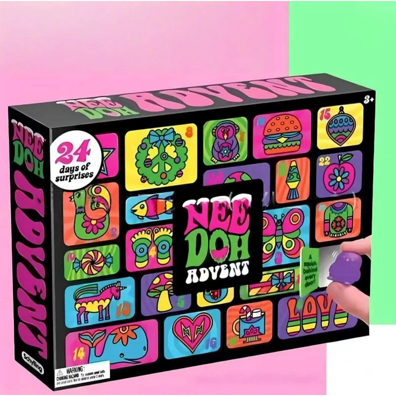 Advent Calendar Squeeze Fidget Toy, Mini Pop-Up Surprise Box, Sensory Stress Relief & Anxiety Fidget, Cute Small Gift