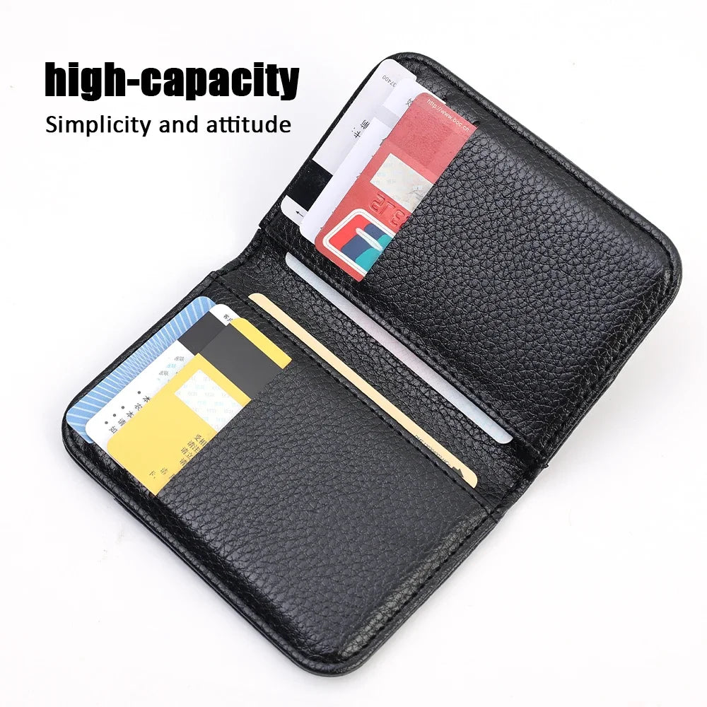 Slim Portable Credit Card Holder PU Leather Mini Wallet Super Thin Men's Short Purse Small Money Pocket Wallet