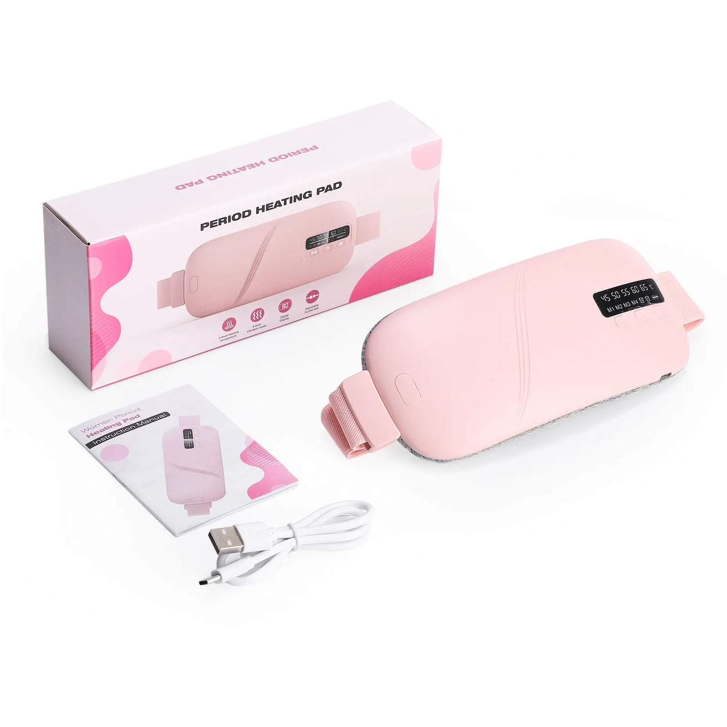 Uterus Warming Belt Electric Thermal Pad Waist Heating Belt Period Pain Relief Waist Protection Hot Compression Vibration Belt