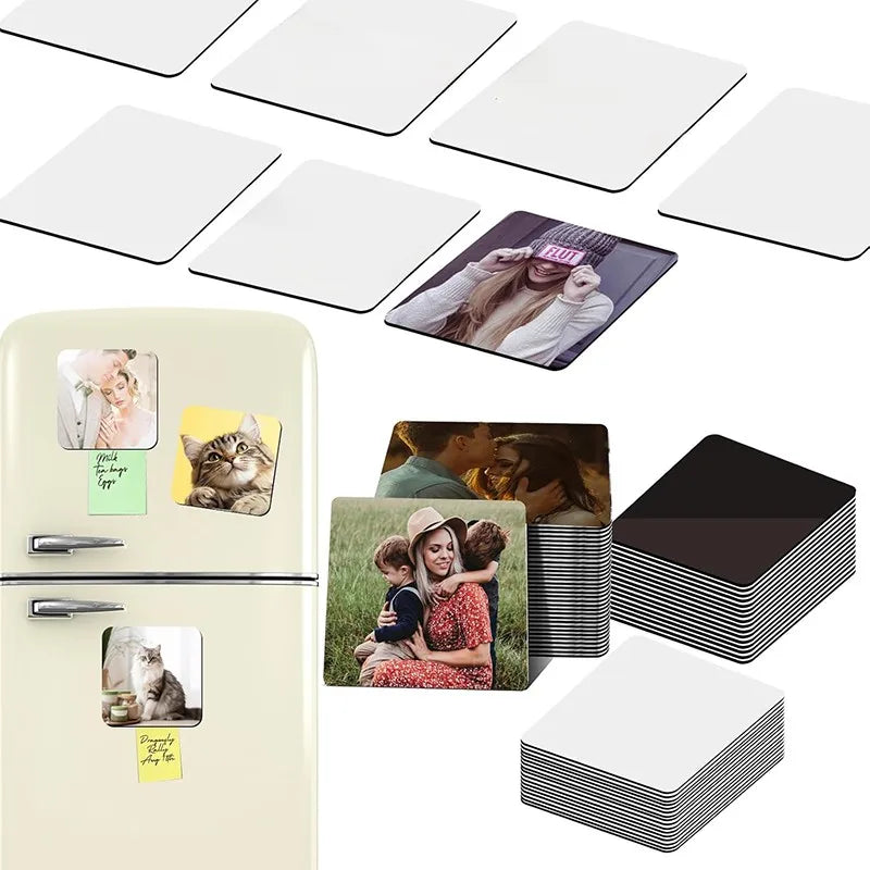 5/10PCS DIY Acrylic Refrigerator Magnets Blank Fridge Rectangle Sticker Kitchen Office Decor Creative Birthday DIY Craft Gift