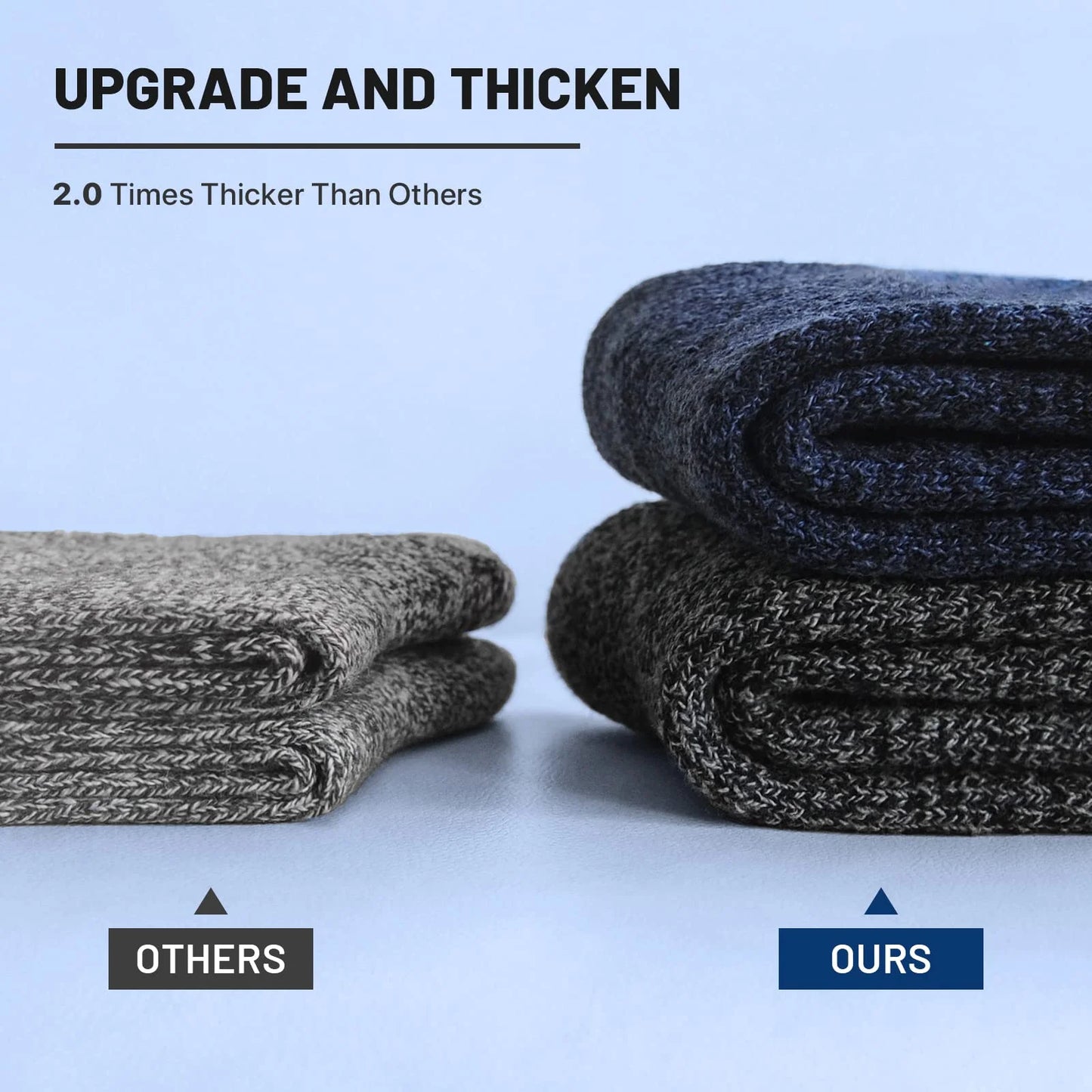 3 Pairs Winter Thick Warm Men’s Wool Socks Outdoor Thermal Cold-Resistant Sports Hiking Snow Socks Gift Size 39-44