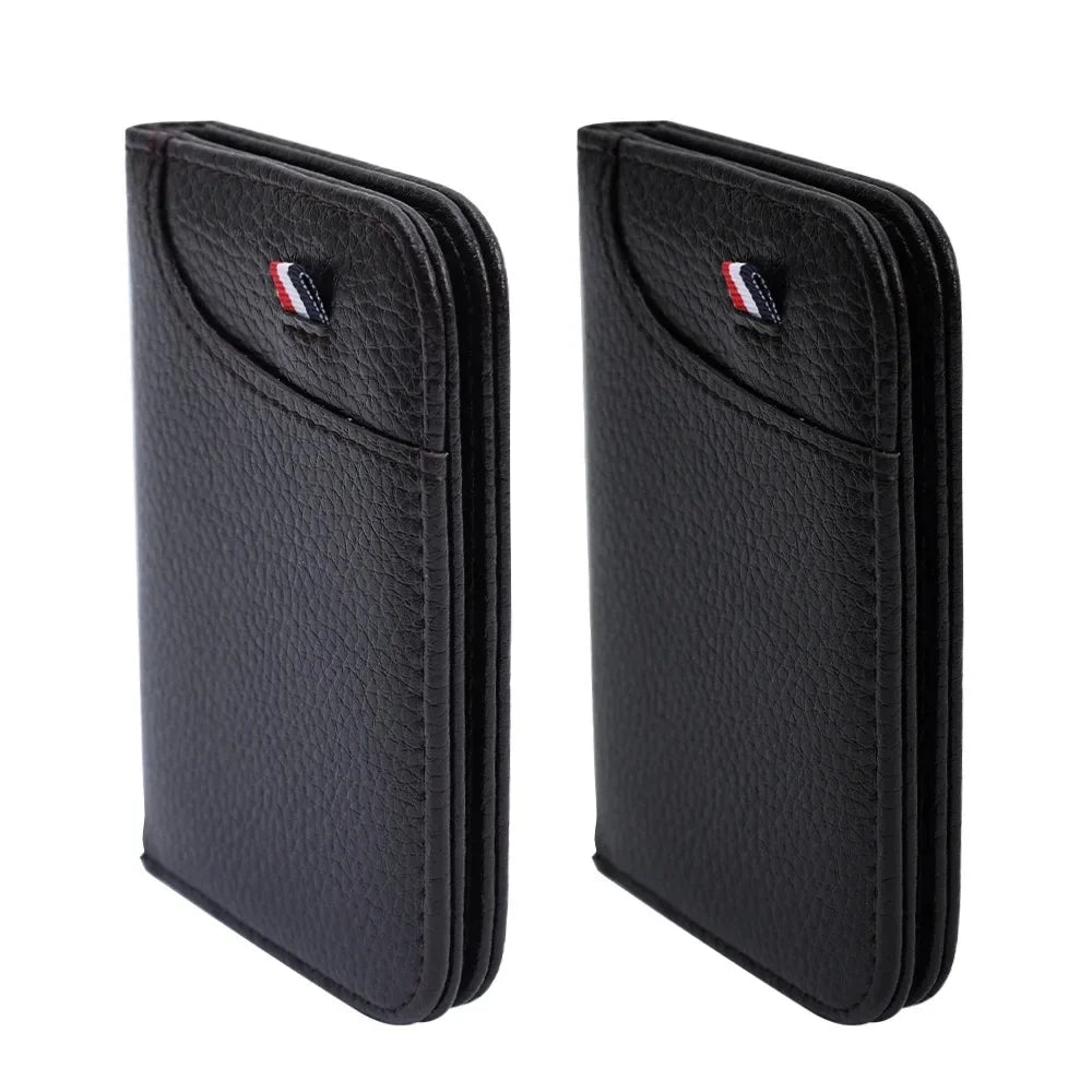 Slim Portable Credit Card Holder PU Leather Mini Wallet Super Thin Men's Short Purse Small Money Pocket Wallet