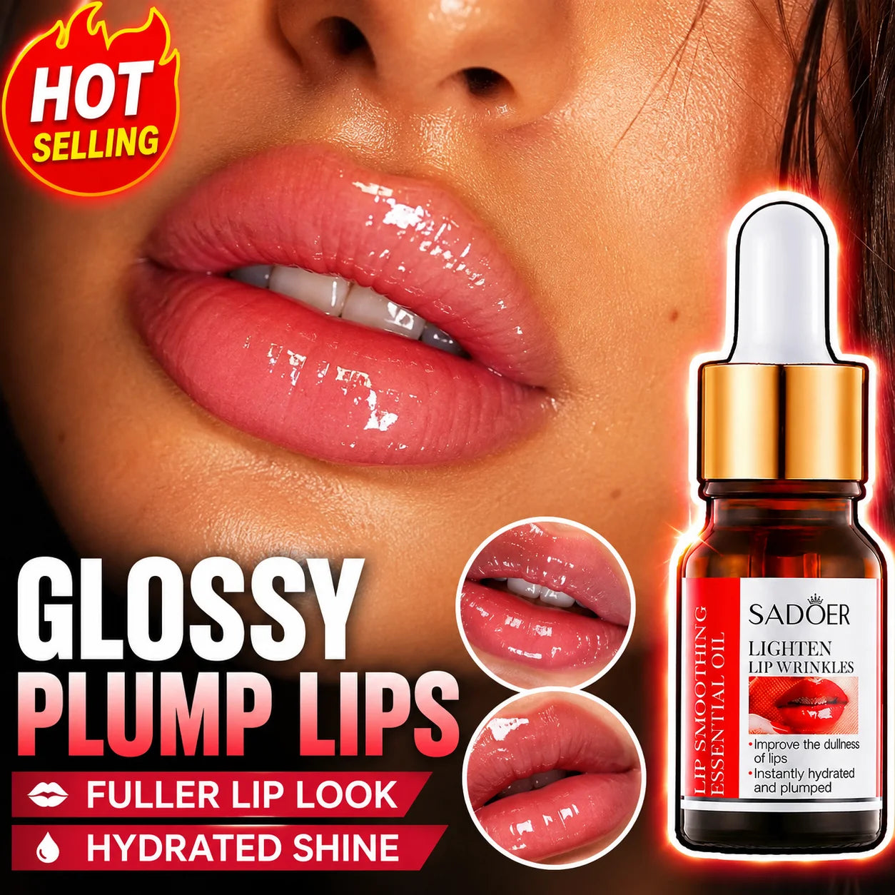 Lip Plumping Oil Hydrating Lip Gloss Fuller Glossy Lips Lip Plumper Serum Moisturizing Lip Care Essential Oil Soft Lips Women