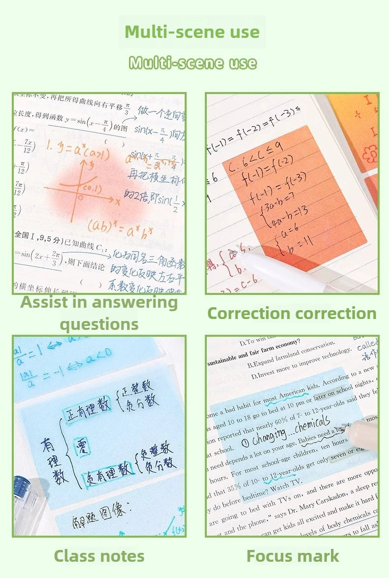 630/105 Sheets Pullable Pearl Posted It Transparent Sticky Note Pads Memo Pad Stationery Office School Supplies Back To School