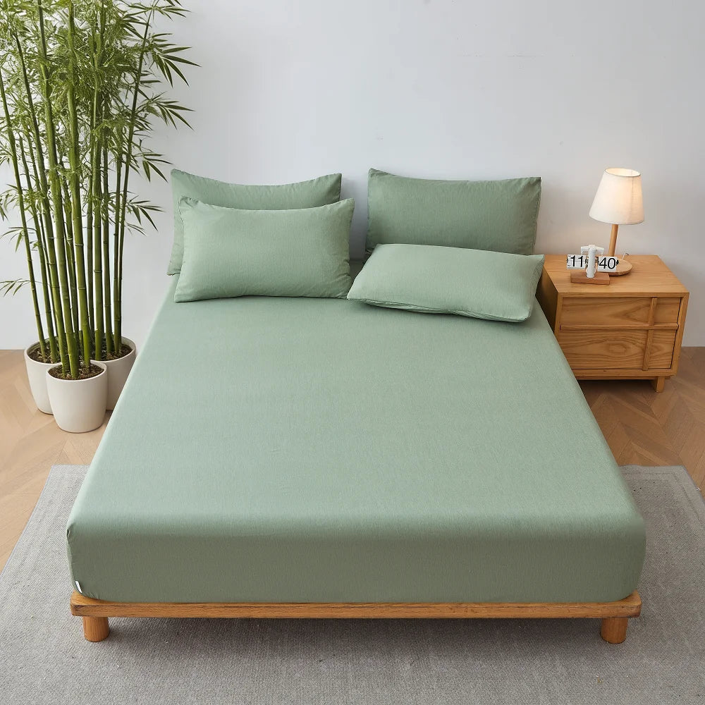 Cooling Bamboo Fiber Mattress Cover Breathable Fitted sheet for Hot Summer, Suitable for Bedroom, Guest Room, Dorm, Hotel