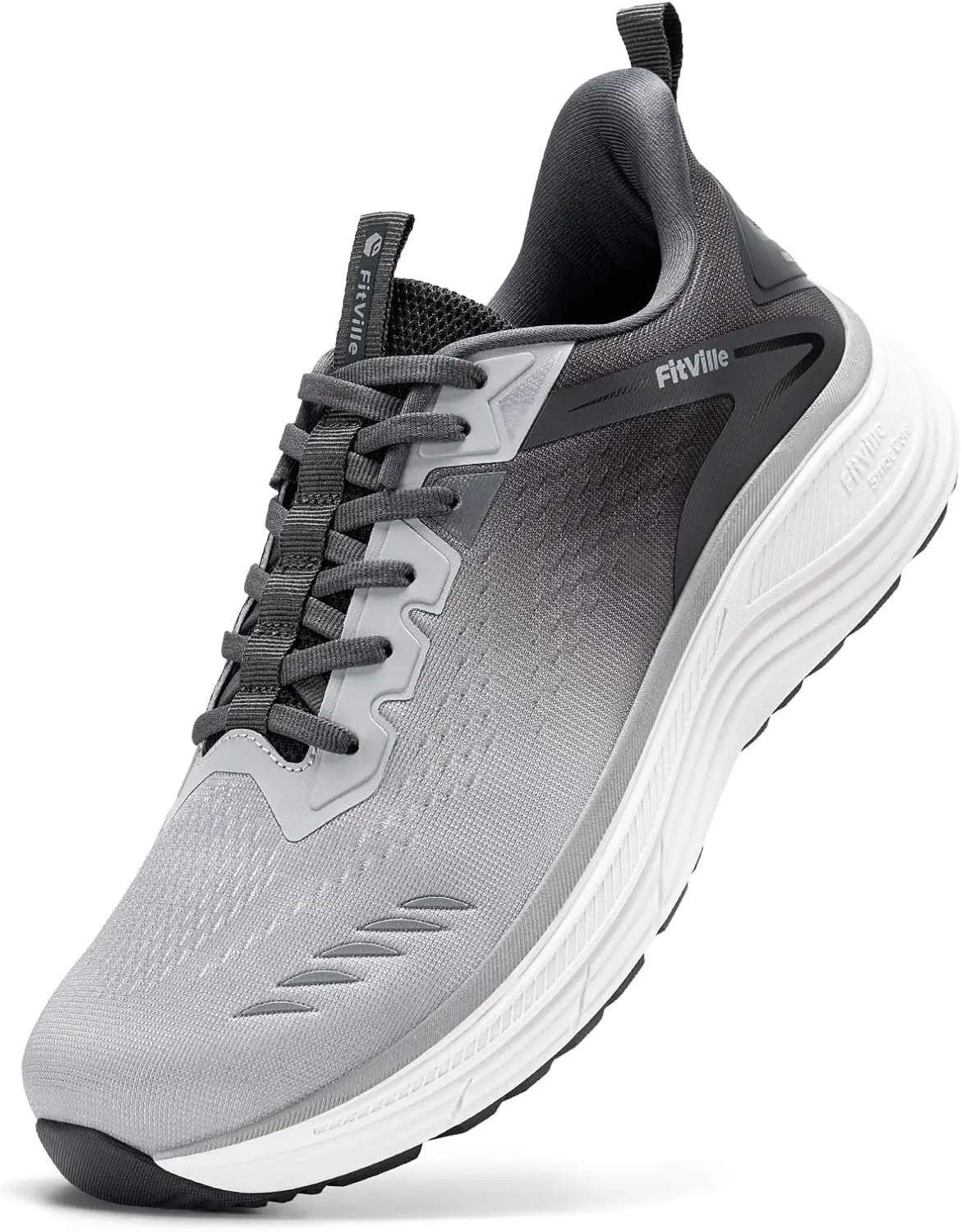 FitVille Extra Wide Mens Sport Shoes Breathable Gym Athletic Workout Cross Training Running Max Cushion Sneakers For Men