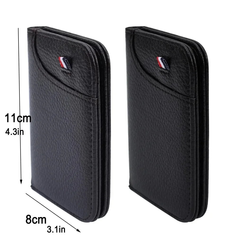 Slim Portable Credit Card Holder PU Leather Mini Wallet Super Thin Men's Short Purse Small Money Pocket Wallet