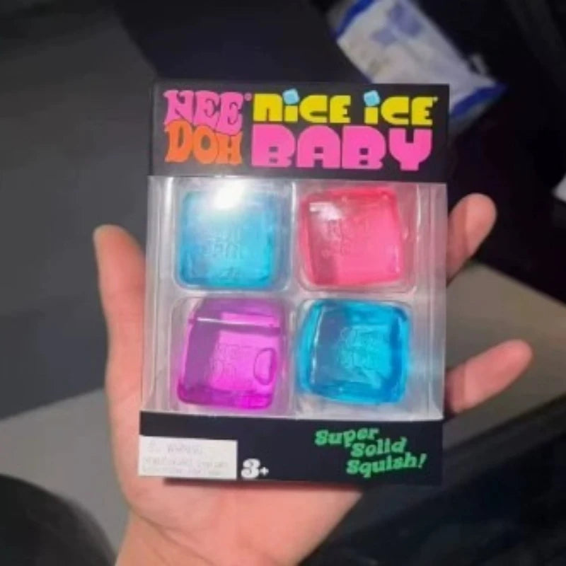 Needoh4 color ice cube shaped sensory toy, super solid, adult anxiety relief, relaxation, decompression, birthday gift