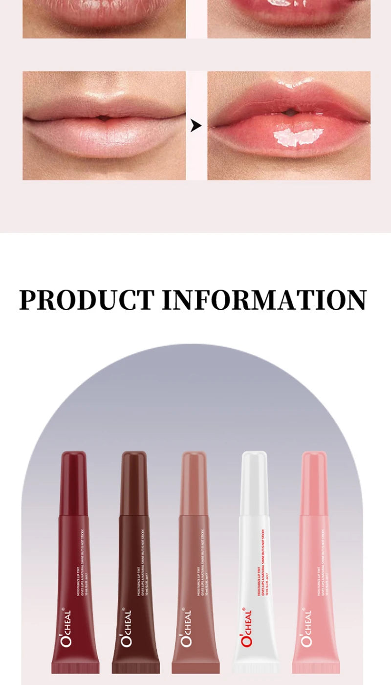 Water Glow Plump Lip Color Liquid Lip Gloss - Cream Moisturizing Non-greasy Lip Oil Gel Lip Care Balm Hydrating Shine