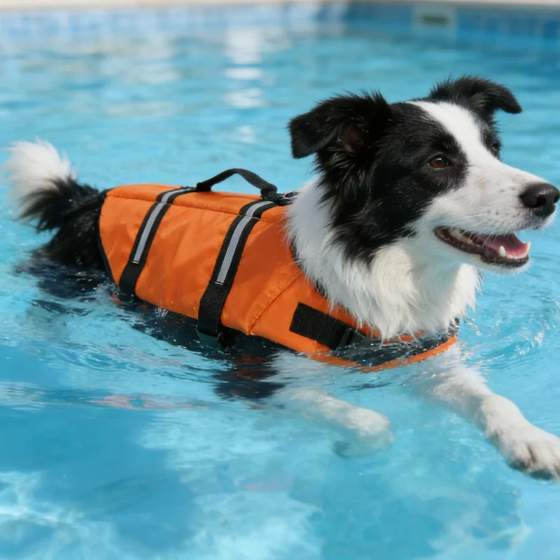 Dogs Safe Vest Life Jacket Summer Clothes Puppy Sleveless Pet Supplies Swimsuit Large Dogs Costume Clothing Adjustable Swimwear