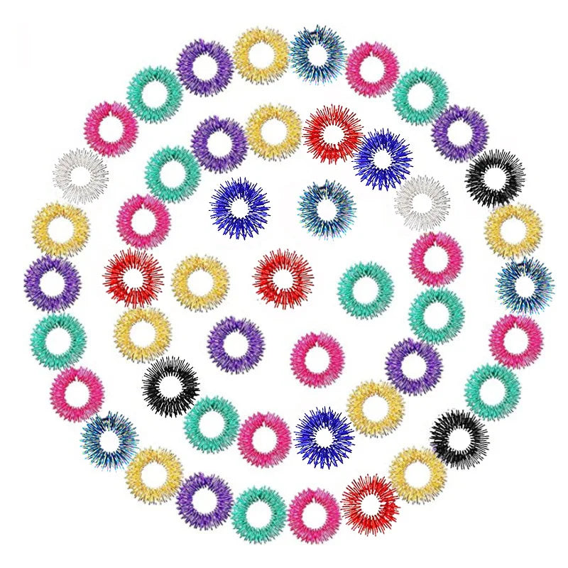 10pcs/Lot Hot Sale Finger Massage Sujok Ring Acupuncture Ring Health Care Body Massage Chinese Medicine Color Gold