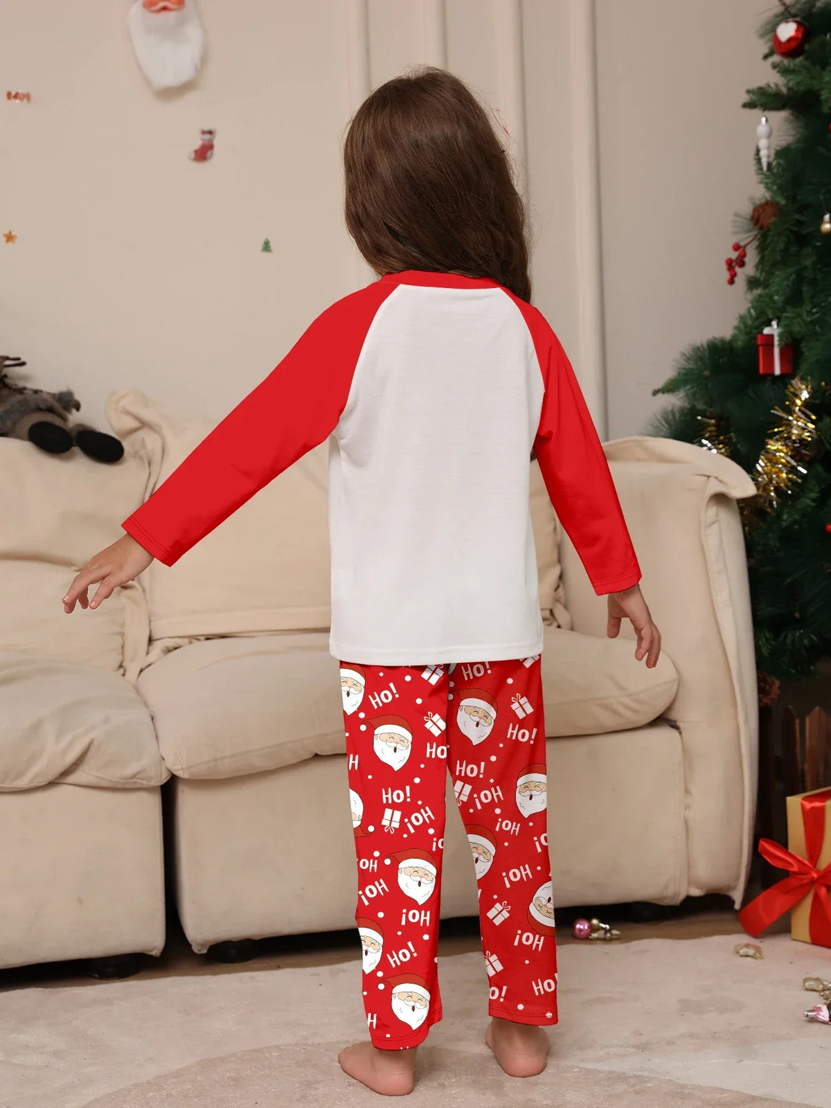Christmas Family Look Pajamas Set Santa Print Mother Father Kids Matching Outfits Cute Loose 2 Pcs Suit Sleepwear Xmas Wear 4XL