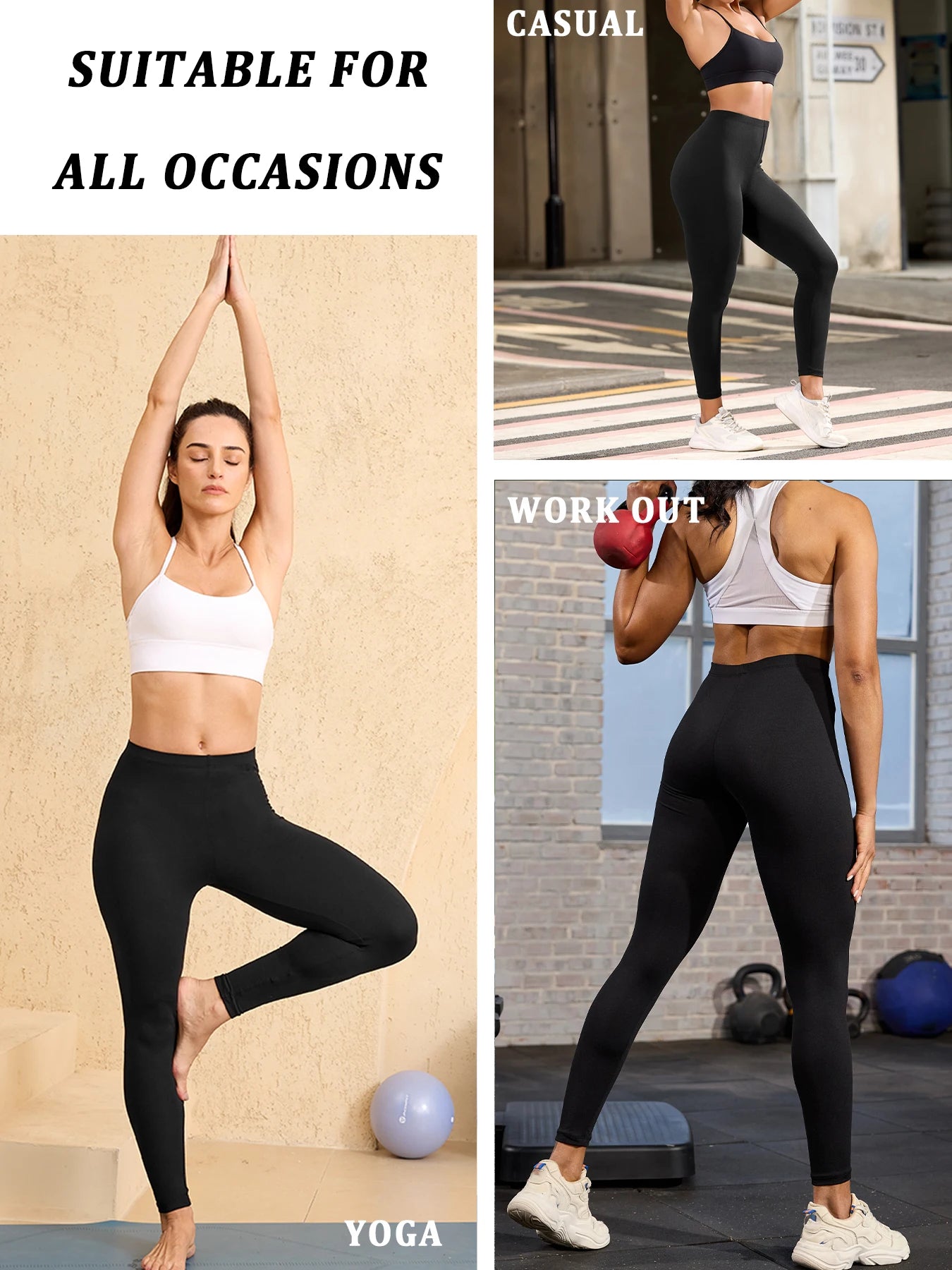 Plus Size Women's Leggings with Super Soft Fabric - High Elasticity for Yoga Running Workout and Casual Everyday Wear