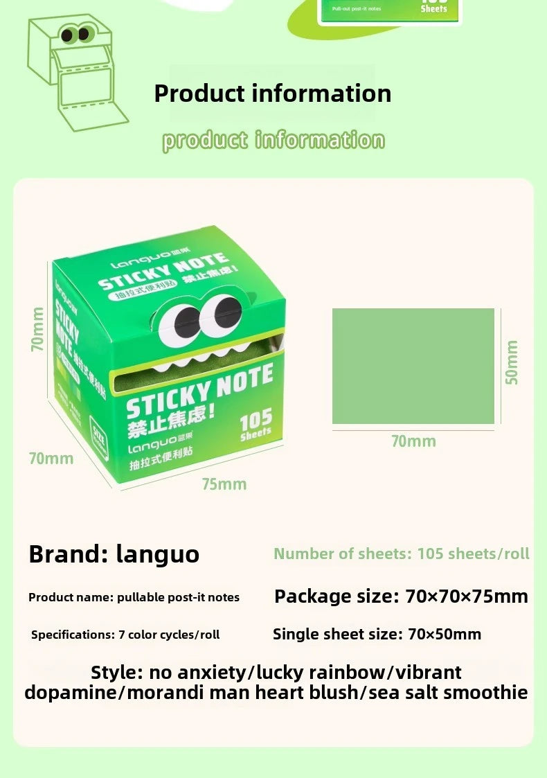 630/105 Sheets Pullable Pearl Posted It Transparent Sticky Note Pads Memo Pad Stationery Office School Supplies Back To School
