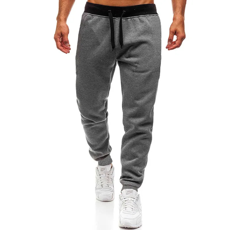Men's Athletic Training Joggers Casual Loose Fit Sweatpants Spring Fall Fleece Lined Pants Elastic Waist Drawstring Trousers
