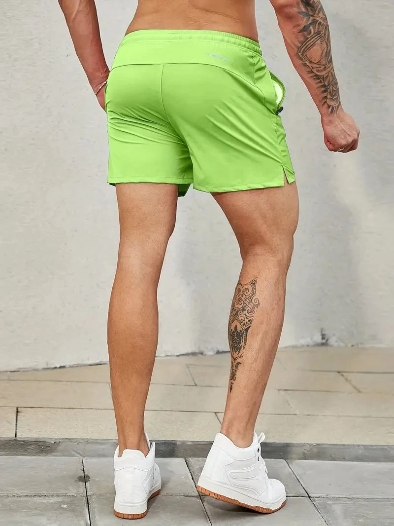 Men 2025 New  Summer Beach New Models Solid Color Fashion Leisure Comfortable Elastic Waist Double Pockets Cool Sports Shorts