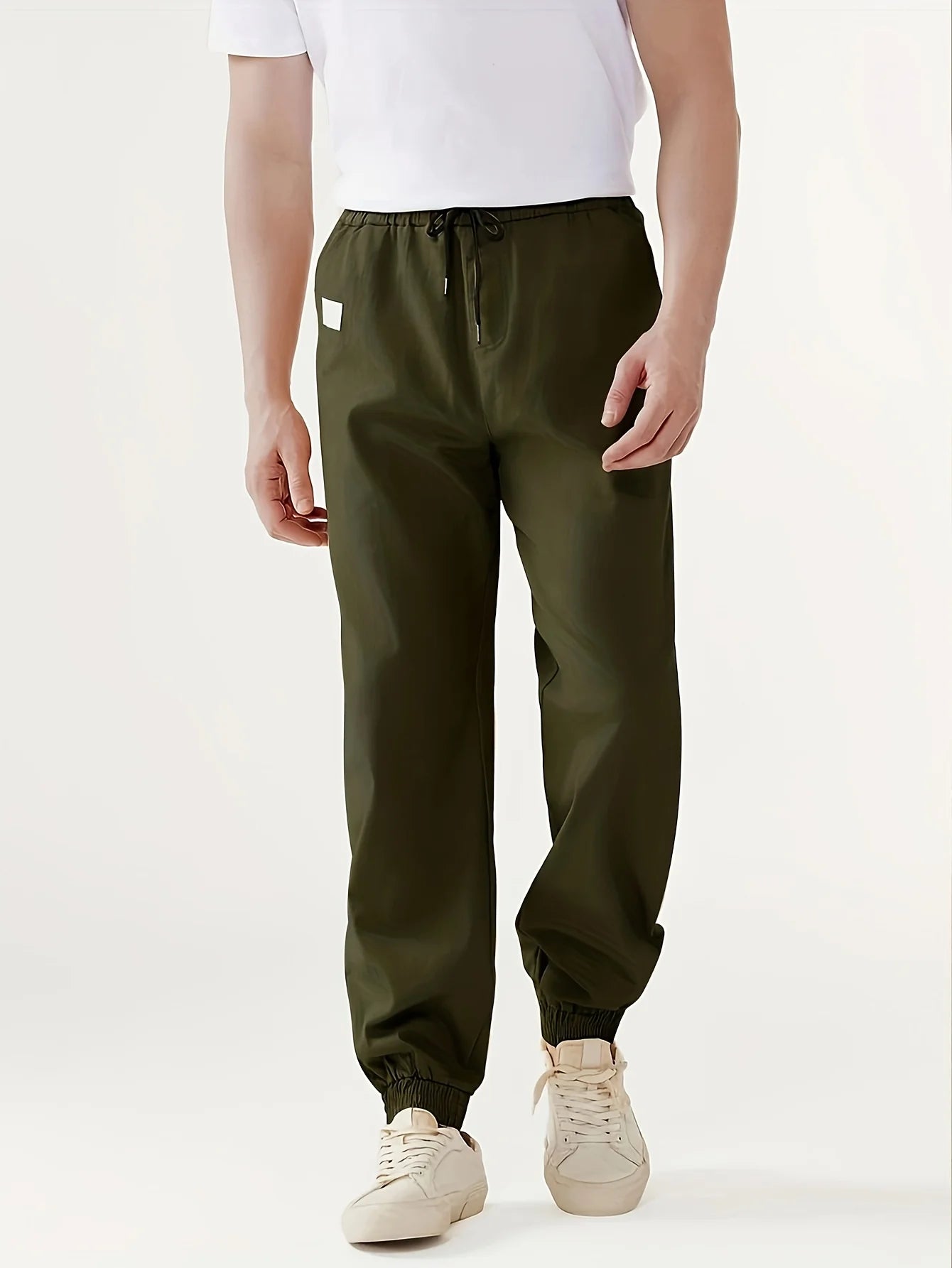 6pcs men's seasonal loose long waistband multi pocket workwear pants, solid color pants, casual outdoor sports holiday gifts