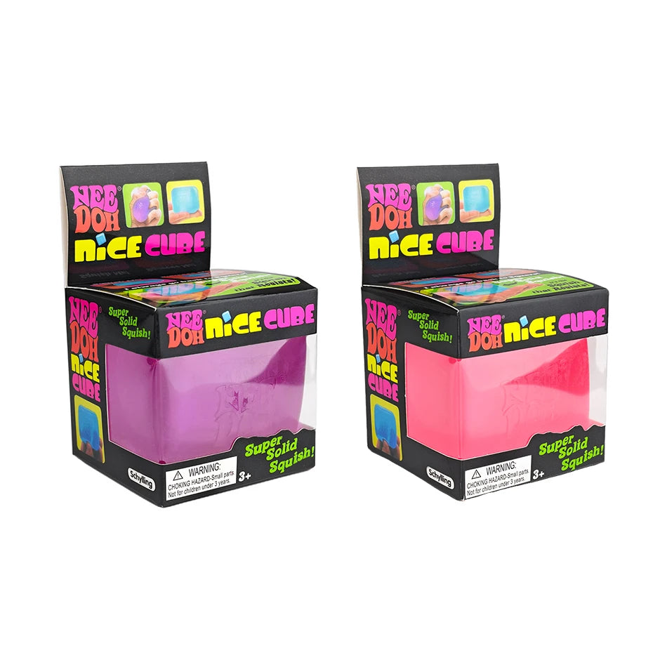 Needoh Nice Cube Sensory Stress Reliever Fidget Tool, Slow Rising Desk Sensory Cube for Anxiety & Focus, for Adults & Kids